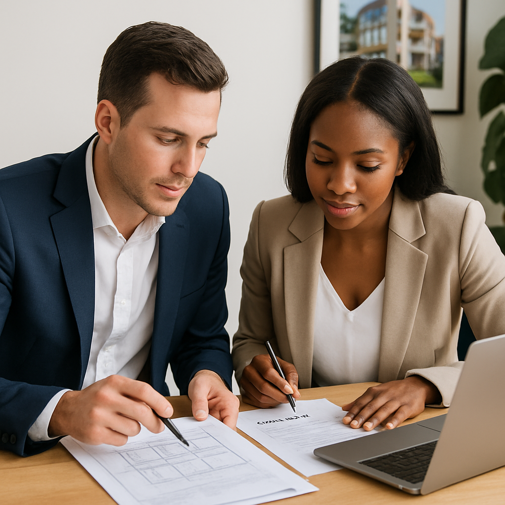 real estate agent helping client